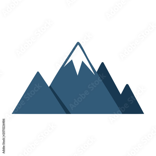 Flat Design Mountain Range Vector Icon