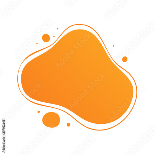 Orange abstract blob vector shape