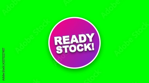 Ready Stock Purple Badge Isolated on Green Screen Background