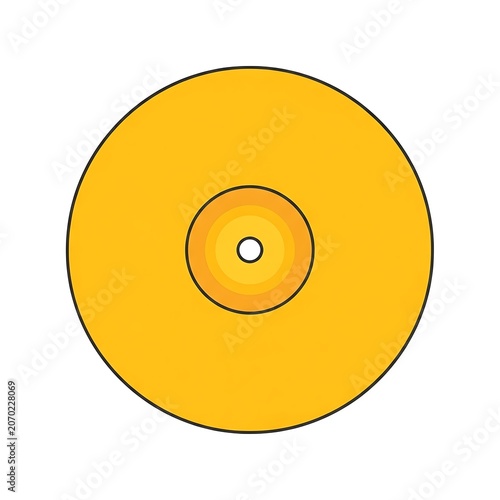 Golden yellow circular target with black center.