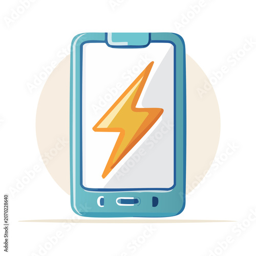 Smartphone with Lightning Bolt Icon Vector