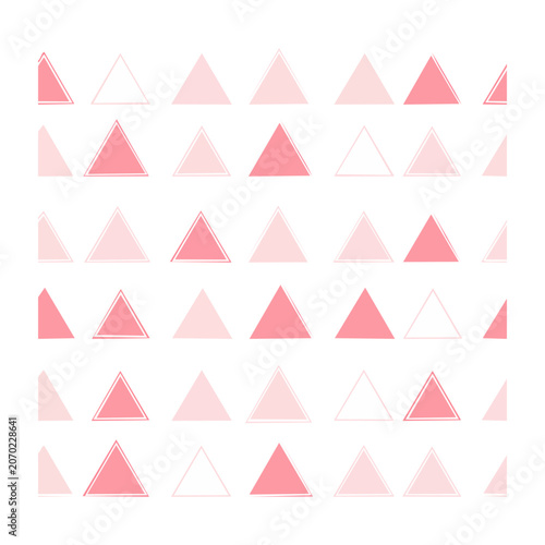 Seamless geometric triangle pattern in pink and white