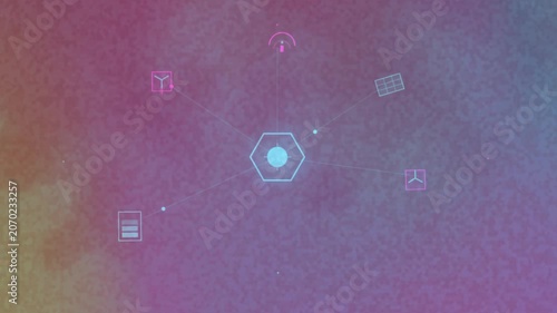 Renewable Energy Smart Grid Network Animation with Infographic Icons