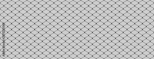 Fényképezés Black lace mesh texture banner with seamless fishnet pattern
