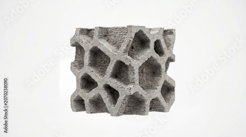 3D printed concrete voronoi architectural prototype segment