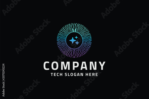 Futuristic Tech & Artificial Intelligence Logo
