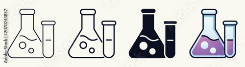 Chemistry Laboratory Flask and Test Tube Elements Collection