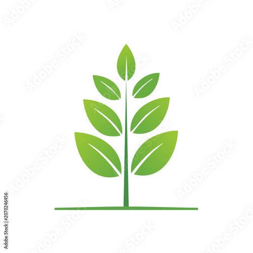 Flat Design Green Plant Icon