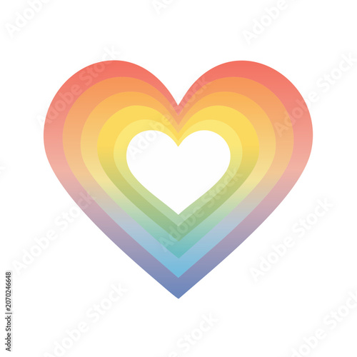 Rainbow Heart Vector Illustration