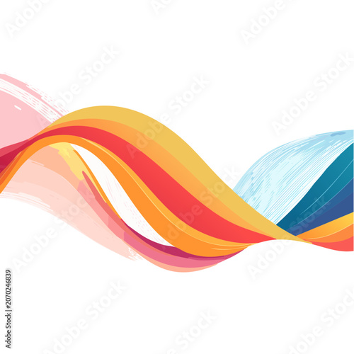 Abstract colorful flowing wave vector design