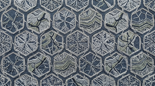 Cliff Settlement Inspired Seamless Ethnic Textile Pattern