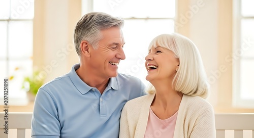 Joyful Senior Couple Sharing a Laugh at Home.
