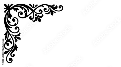 Vintage Floral Corner Ornament Vector Design