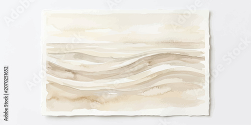 Soft neutral beige watercolor landscape abstract painting with watercolor abstract landscape minimalist painting handpainted creative artistic interior background composition contemporary