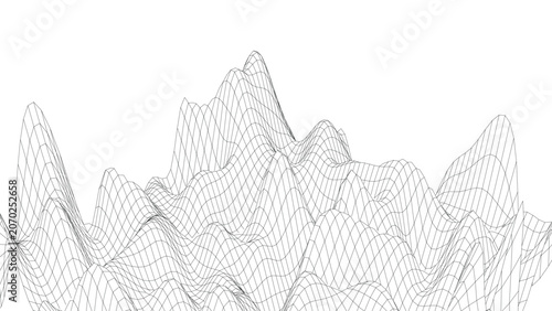 Parametric Wireframe Plant Structure Abstract 3D Design.