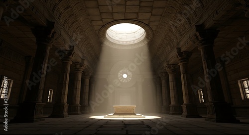Light Through Sacred Cathedral Interior.