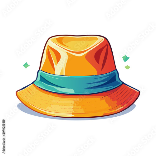 Colorful flat illustration of a bucket hat