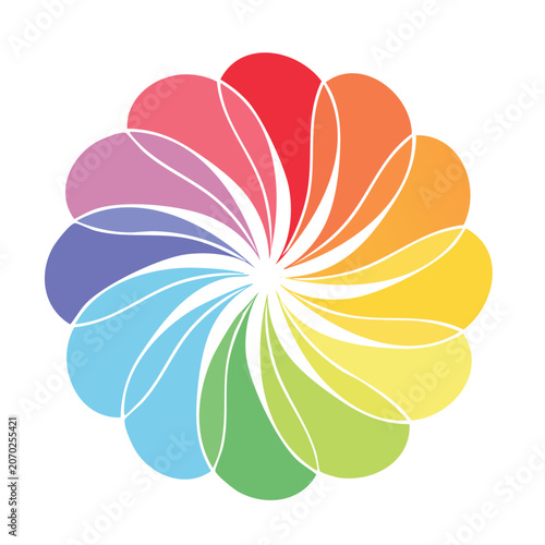 Colorful Radial Color Wheel with Petal Design