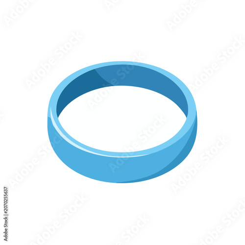 Flat light blue ring vector icon