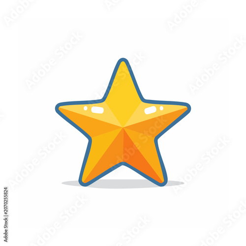 Yellow and orange star icon with blue outline