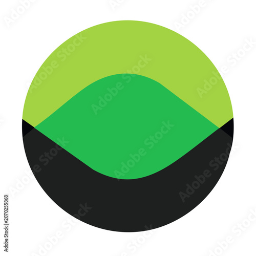 Abstract green and black circle graphic