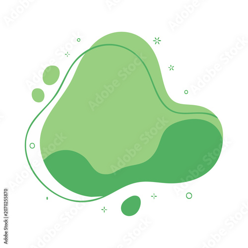 Abstract green organic blob vector illustration