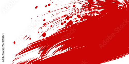 Straight red ink vector lines pack. Bloody color long and round hand-drawn brushstroke text highlights, frames, circles.