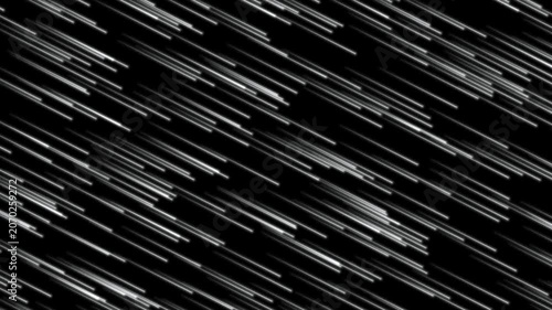 Diagonal falling star trail light streak particle overlay animation on black background