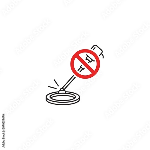 No smoking symbol with cigarette and ash tray.