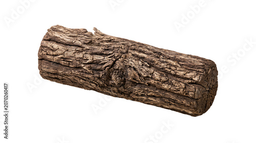 Photos Rough bark textured log with visible grain, isolated on transparent background