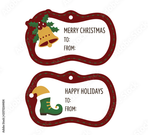Delightful festive labels perfect for holiday gifting, featuring charming seasonal illustrations for special celebrations and joyous present wrapping