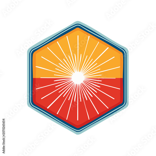 Hexagonal Sunburst with Gradient Fill Vector