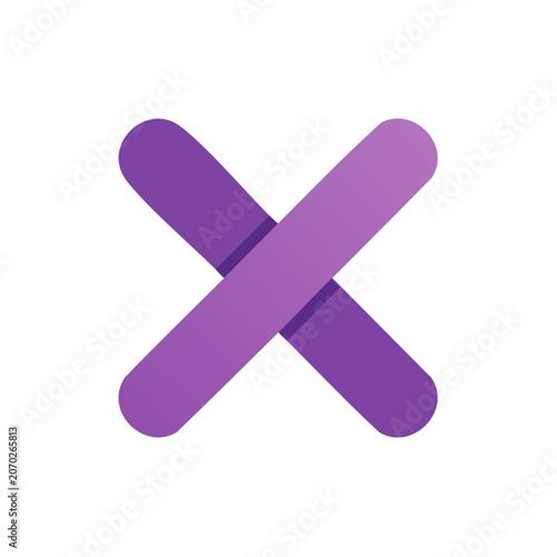 Purple X Symbol Icon