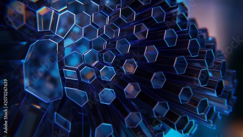 Quadro em tela Luxury Crystal Formation on Dark Background – Abstract Elegant Geometry Concept