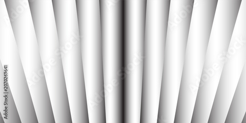 Abstract Gray Pleated Curtain Background With Vertical Folds and Gradient Stripes for Minimal Design