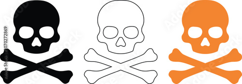 Canvastavla Set of skull and crossbones vector illustrations