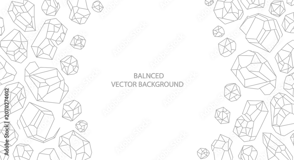Fototapeta premium Abstract Geometric Crystal Forms, Minimalist Line Art, Diamond Shapes Background