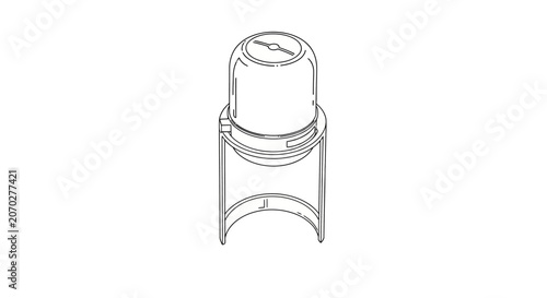 Isolated white plastic bottle cap with threads.