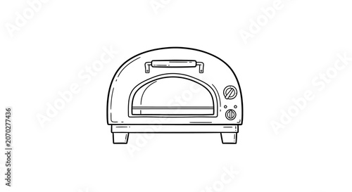 Retro style electric toaster oven illustration.