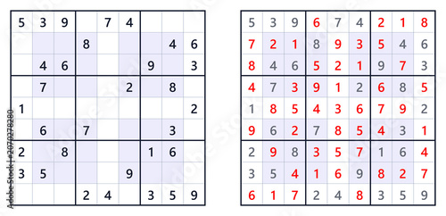 Photos Hyper medium level sudoku printable with solution, PNG puzzle on white backgroun
