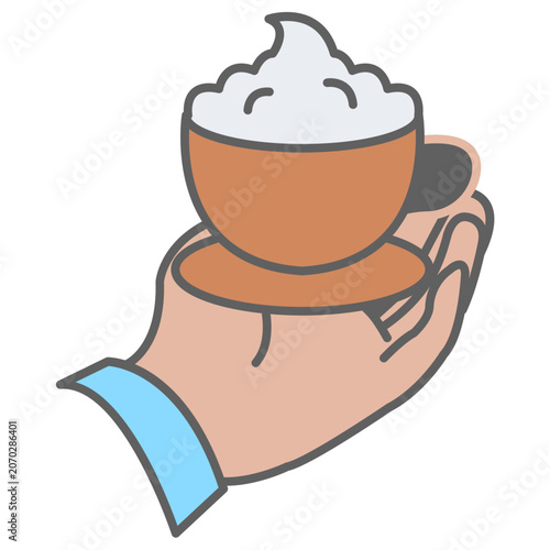 Holding a coffee cup icon