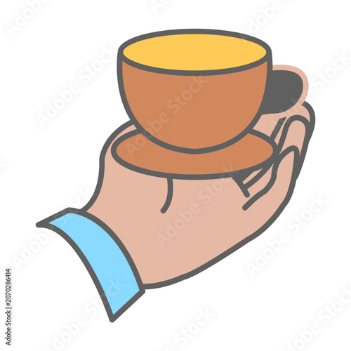 Holding a coffee cup icon