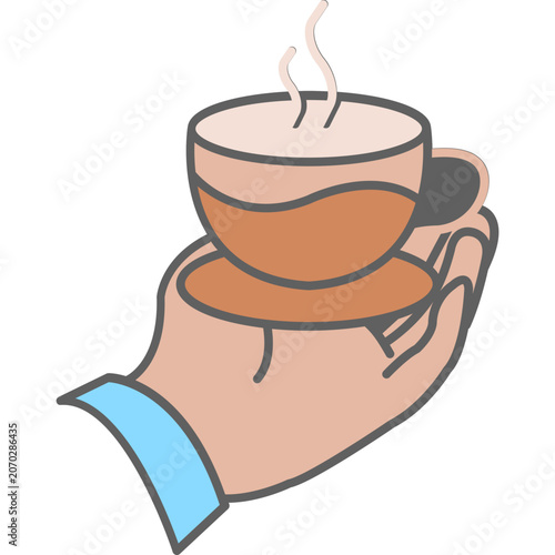 Holding a warm tea cup icon