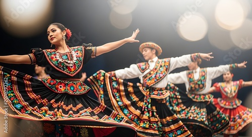 Traditional Folk Dance Performance with Colorful Costumes.