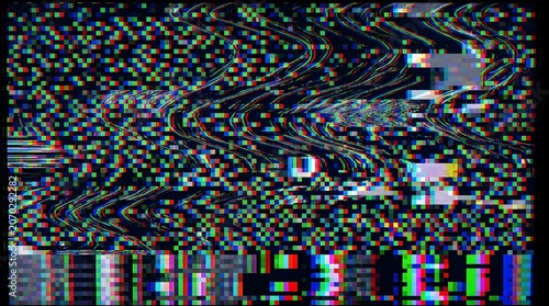 Digital television signal interference with colorful static noise