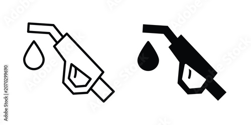 Photos Car fuel icon set modern line, solid style collection