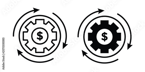 Cuadro en lienzo Costs optimization icon set modern line, solid style collection