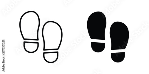 Foto Imprint soles shoes icon set modern line, solid style collection
