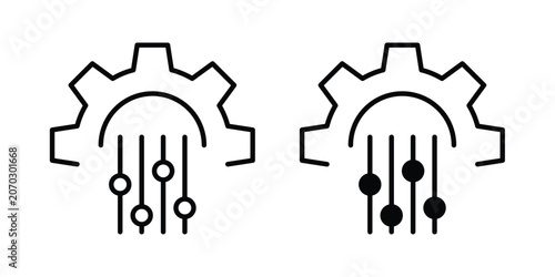 Obraz na plátně Mass customization icon set modern line, solid style collection