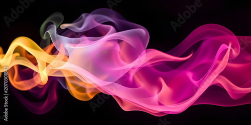 colorful smoke on black